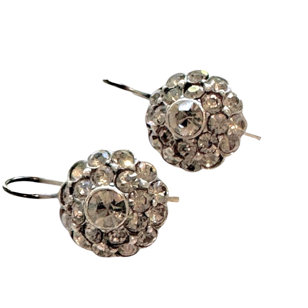 Vintage Silver Crystal Earrings. EUC